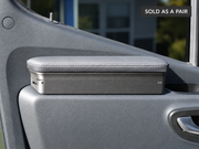 Limited-edition Sprinter Armor armrest with custom stitched OEM gray leather, sold as a driver and passenger pair